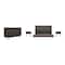 Armen Living Marquis 4 Piece King Size Platform Bed Frame Bedroom Set in Oak Wood with Faux Leather Headboard SETMUBDGRKG4A - alternate 1